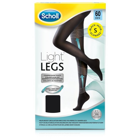 SCHOLL LIGHT LEGS MEIA COMP 60DEN S PRETO